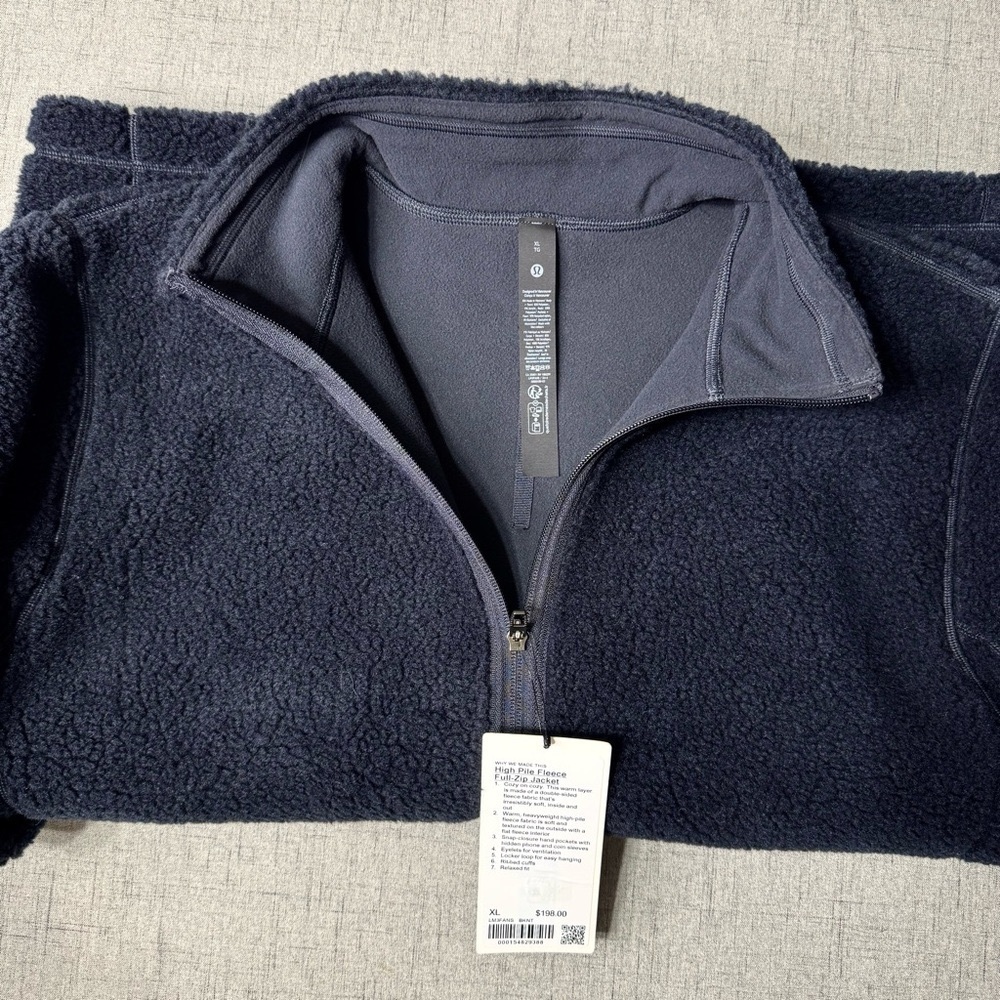Lululemon Men’s High Pile Fleece Full-Zip Jacket in Black Night XL NWT - Picture 5 of 10